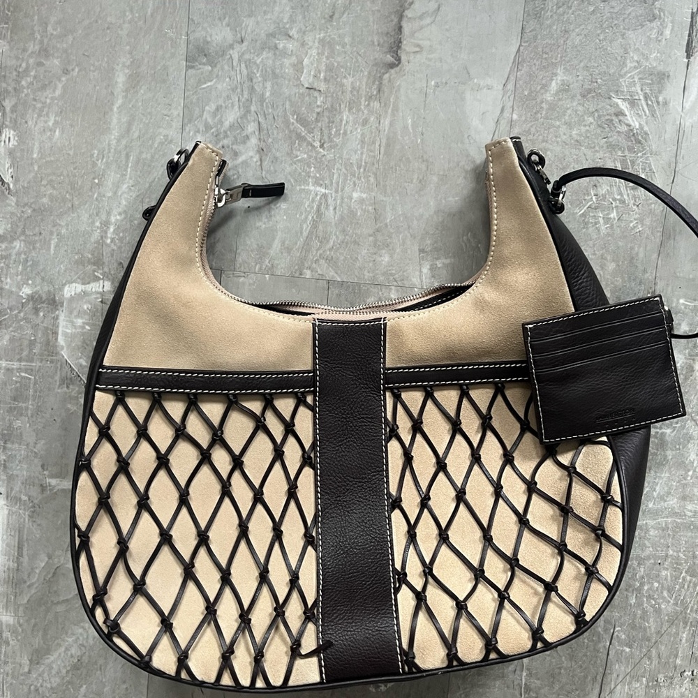 Elegant Beige dark brown  Vintage Lambertson Truex  Women's Bag needs a strap